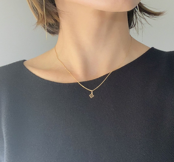 贈り物☆ご褒美に】キレイが続く☆小さい四つ葉＊14KGF*:.｡金アレ対応 
