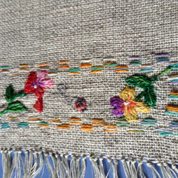 手織り　テーブルセンター　『花』 5枚目の画像