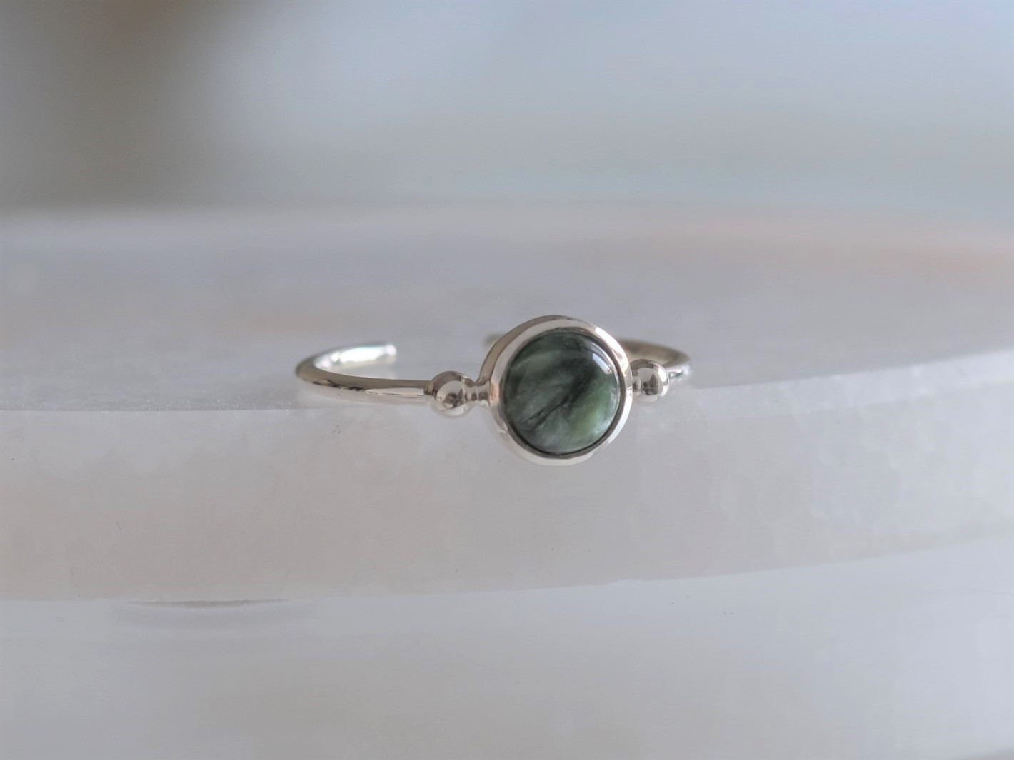 Seraphinite _Halda áfram ring　セラフィナイト　天然石シルバーリング