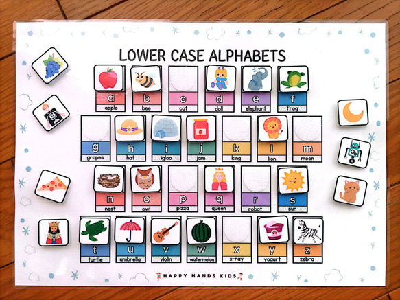 【対象年齢：3才~】アルファベットの小文字とフォニックスを学ぶ知育教材　2枚セット 2枚目の画像