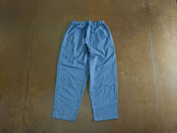 &lt;OSOCU&gt; Sashiko 圖案面料海軍藍赤塔棉褲 第2張的照片