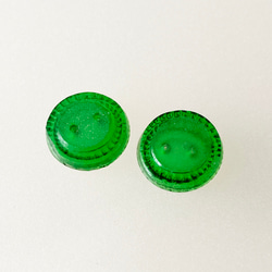 【送料無料】1930s チェコ製 2個 アンティーク ヴィンテージ ガラス ボタン 素材 [EY7936] 5枚目の画像