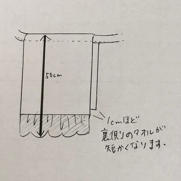 こぎん様ご専用ページ　【リピート】フリルタオルエプロン(サイズ変更有り)1枚 3枚目の画像