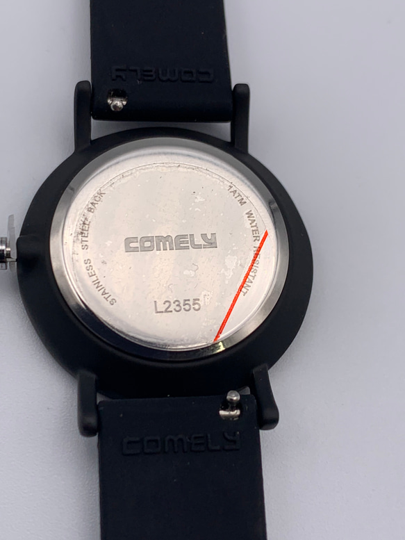 ラバーベルトの見やすい時計 CML-2363（ブラック） 6枚目の画像