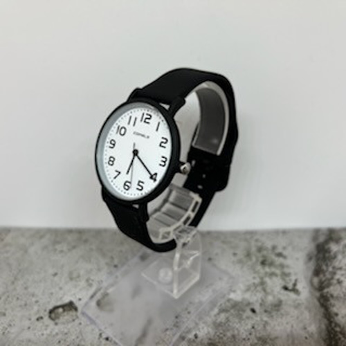 ラバーベルトの見やすい時計 CML-2363（ブラック） 腕時計 ACONTeG