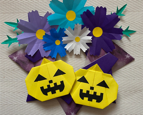 折り紙　現品　かぼちゃマンのハロウィン　壁面リース 折り紙 現品 かぼちゃマンのハロウィン 壁面リース 折り紙 現品