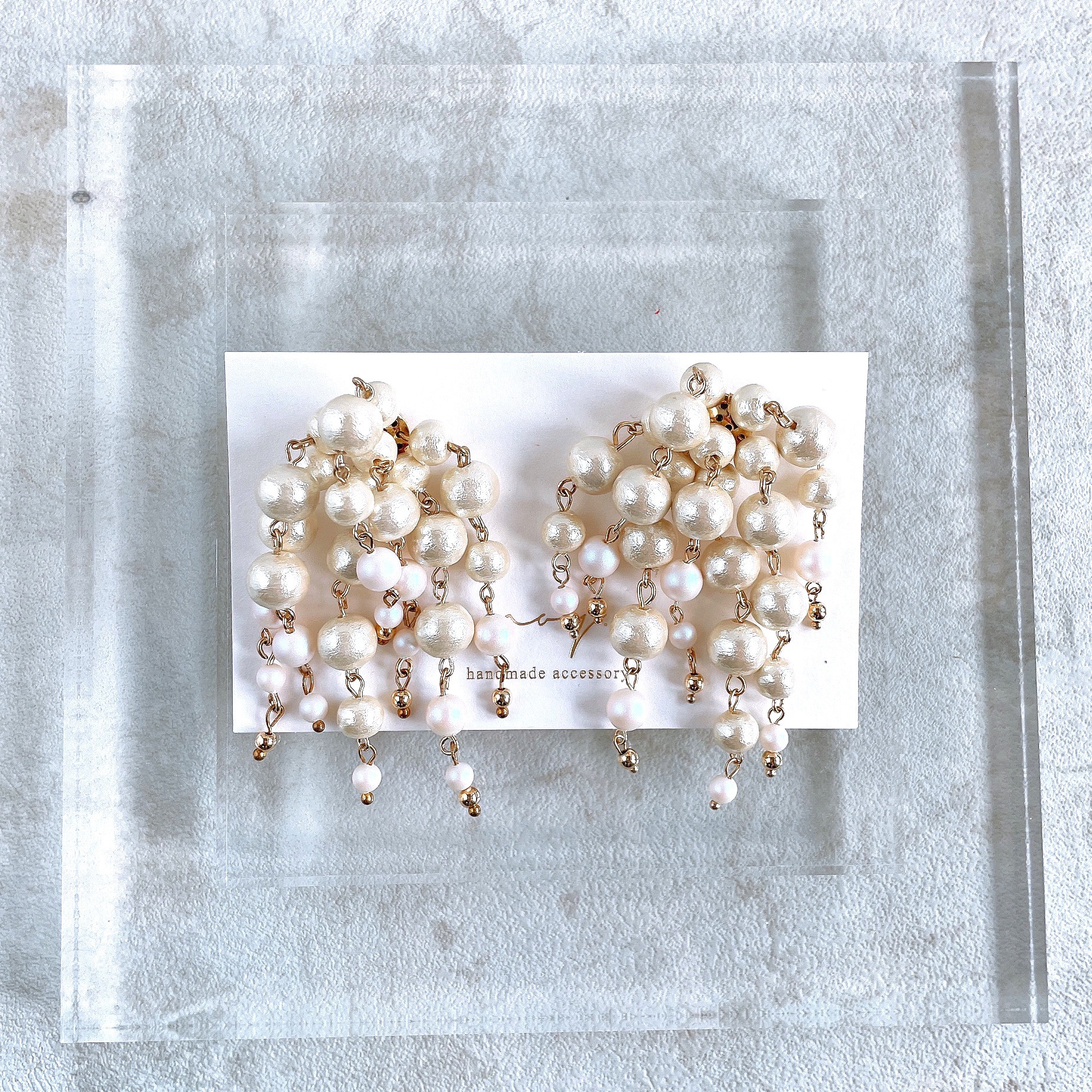 foam  drop コットンパール　シルバービーズ