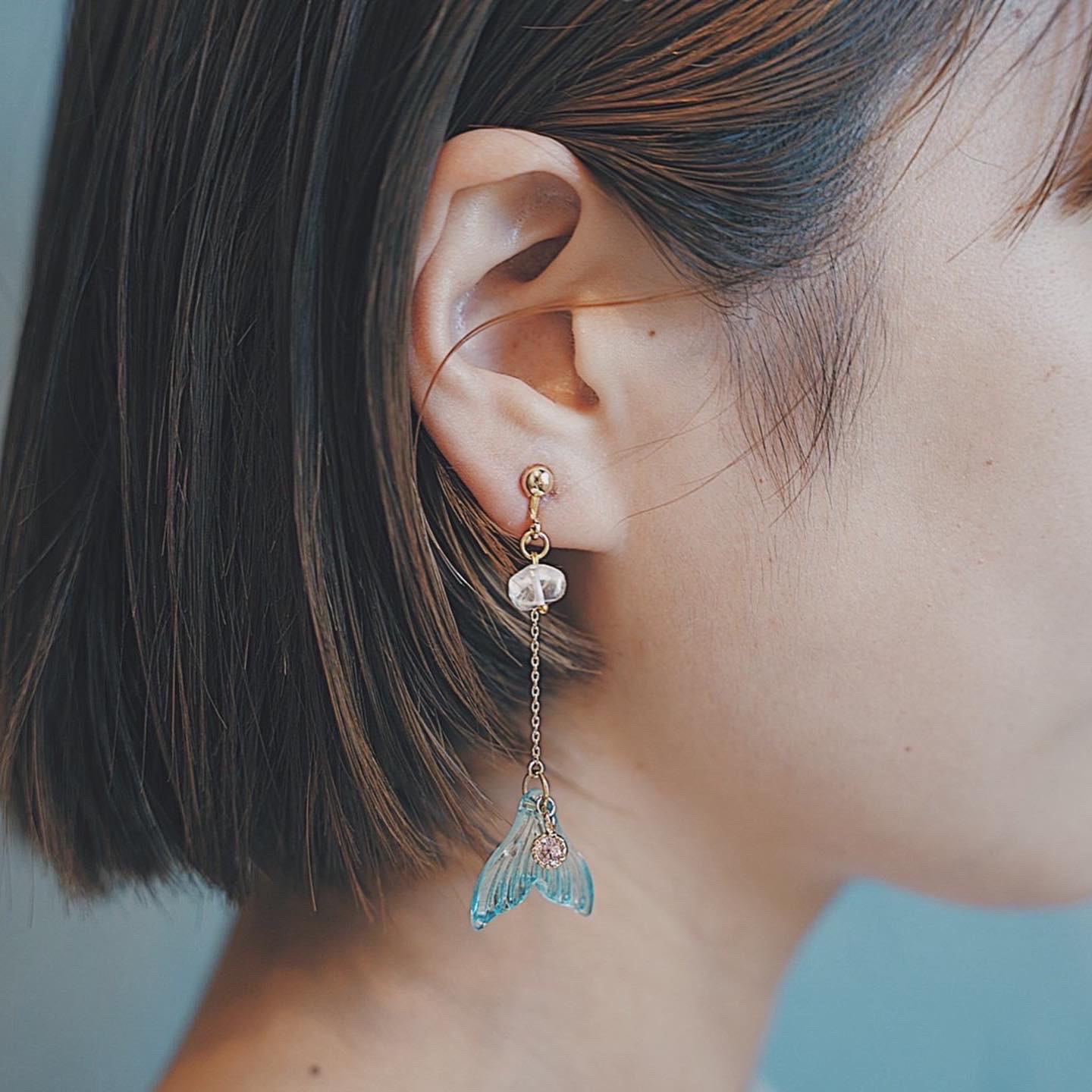 人魚のかけら*+｡ 海 マーメイド 人魚姫 童話 青 ブルー クリスタル  