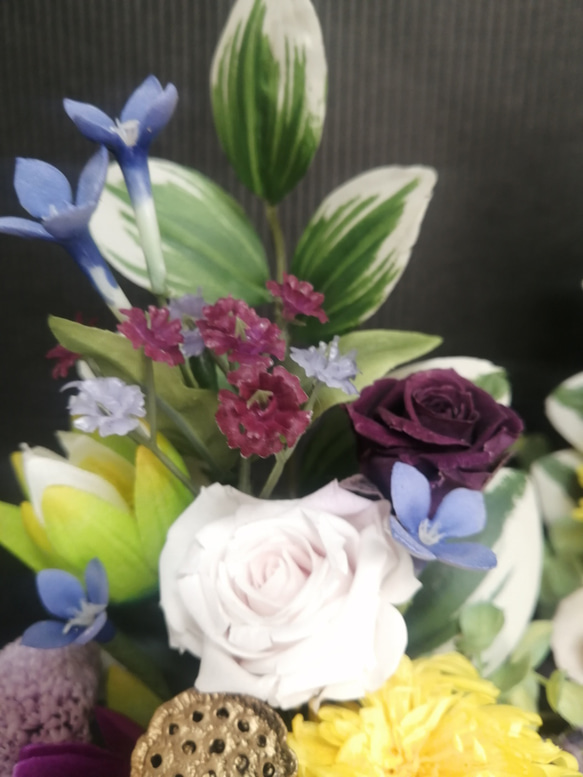 降價 供花與擺件(2) 佛花28cm 蓮花 永生花、藝術品 菊花 玫瑰花等 第4張的照片