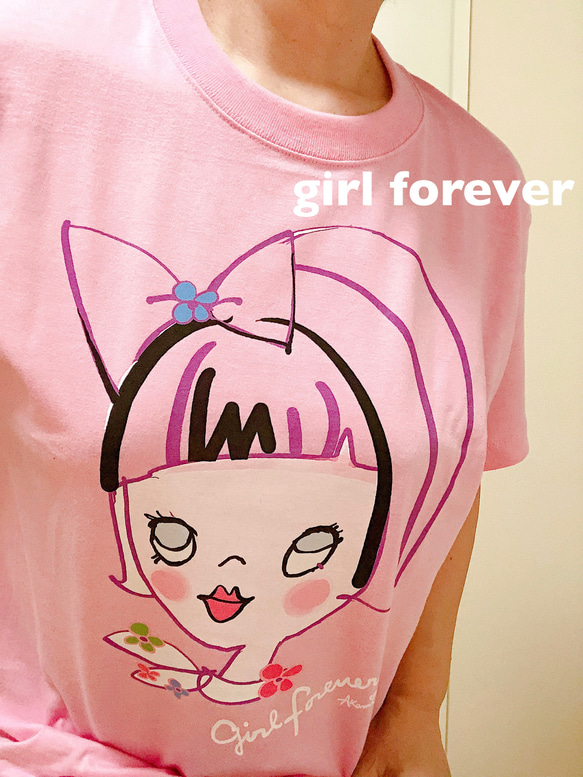 おかっぱウキウキgirl/ 自分を表現するあなたへ。girlちゃんコットンTシャツ　 3枚目の画像