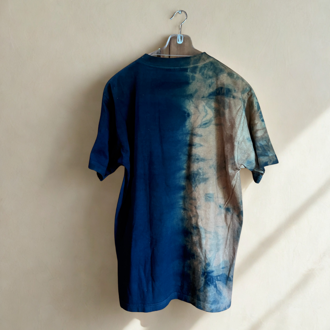 藍と柿渋染めTシャツLサイズのみ1点限り