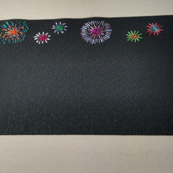 打ち上げ花火の手刺繍ランチョンマット 3枚目の画像