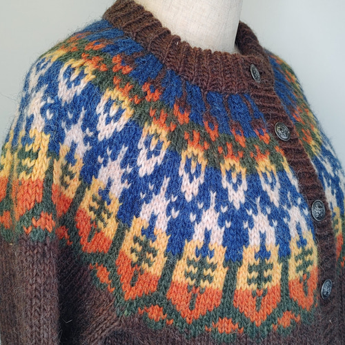 現品20％Off アイスランド ロピーカーディガン 丸ヨーク フェアアイル  