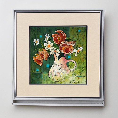 安価 共に喜び】不透明水彩原画 額縁付き 豪華プレゼント付き 一点物 絵画