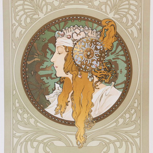 名画モチーフ】アルフォンス・ミュシャ「ビザンティン風の頭部