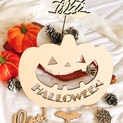 【木製 ハロウィンプレート　パンプキン】 ハロウィン 飾り付け　ガーランド　レターバナー　Halloween 13枚目の画像