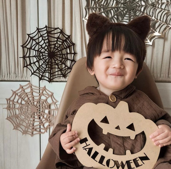 【木製 ハロウィンプレート　パンプキン】 ハロウィン 飾り付け　ガーランド　レターバナー　Halloween 8枚目の画像