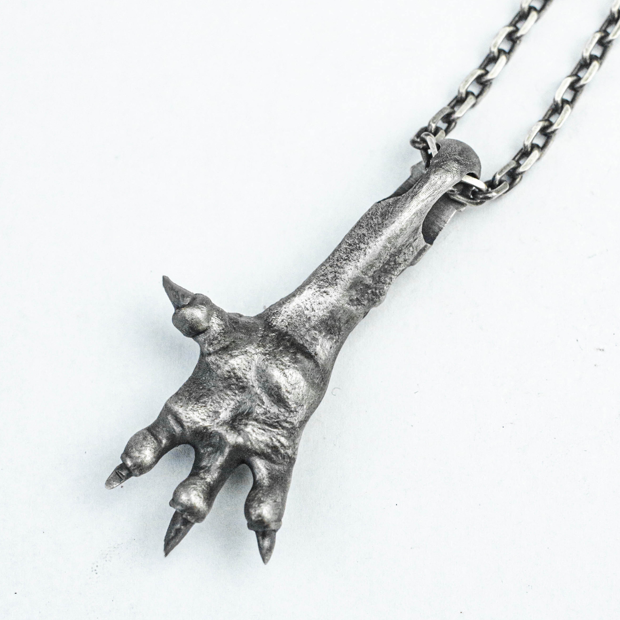 925スターリングシルバーの爪のペンダントネックレス、爪のペンダント、動物の爪のペンダント、男性へのギフト - 手作り