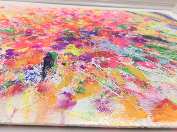 原画  「虹色の華束」額サイズ 48㎝×35㎝ パワーアート 4枚目の画像