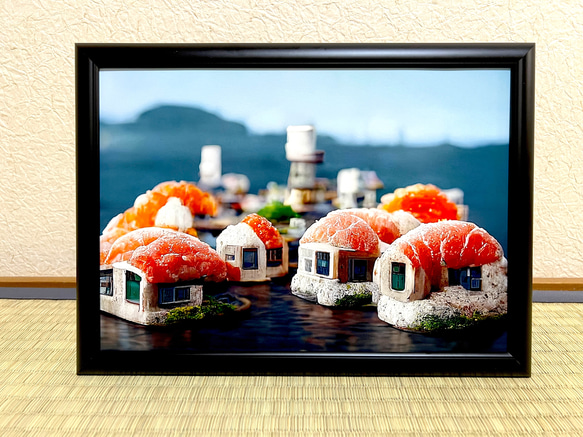 アートポスター A4【海の寿司の町】 3枚目の画像