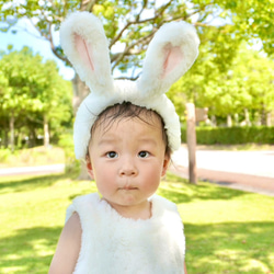 新作【 ウサギさん ヘアバンド のみ ✿ベビー & キッズ   】ヘアバンド ハロウィン 自宅フォト 年賀状 7枚目の画像