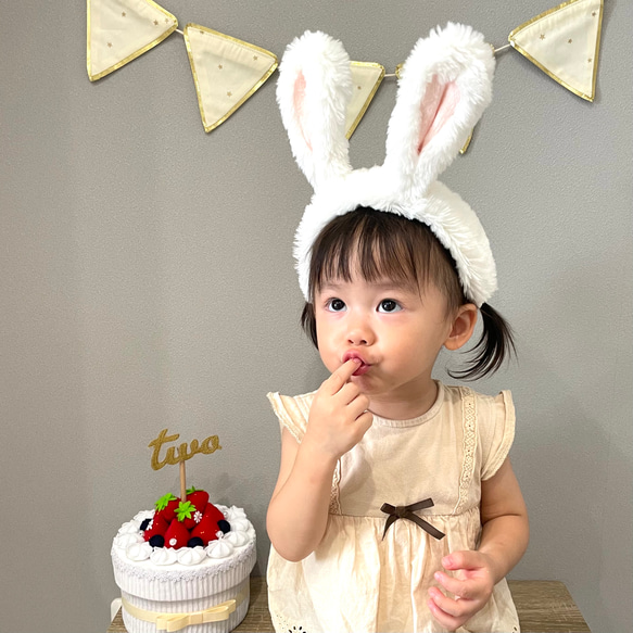 新作【 ウサギさん ヘアバンド のみ ✿ベビー & キッズ   】ヘアバンド ハロウィン 自宅フォト 年賀状 2枚目の画像