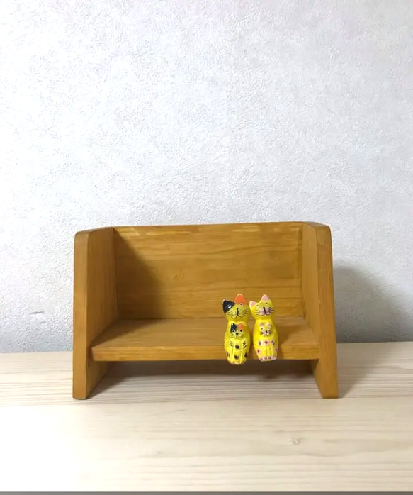 小さな雑貨【ミニミニベンチ】ナチュラル　ハンドメイド　木製雑貨 1枚目の画像