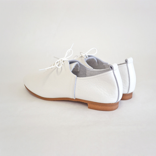 レザー4穴切替レースアップシューズ(White) スニーカー