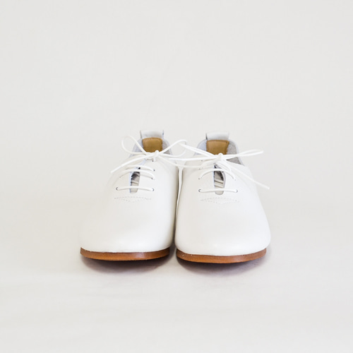 レザー4穴切替レースアップシューズ(White) スニーカー レザー4穴切替レースアップシューズ(White) スニーカー