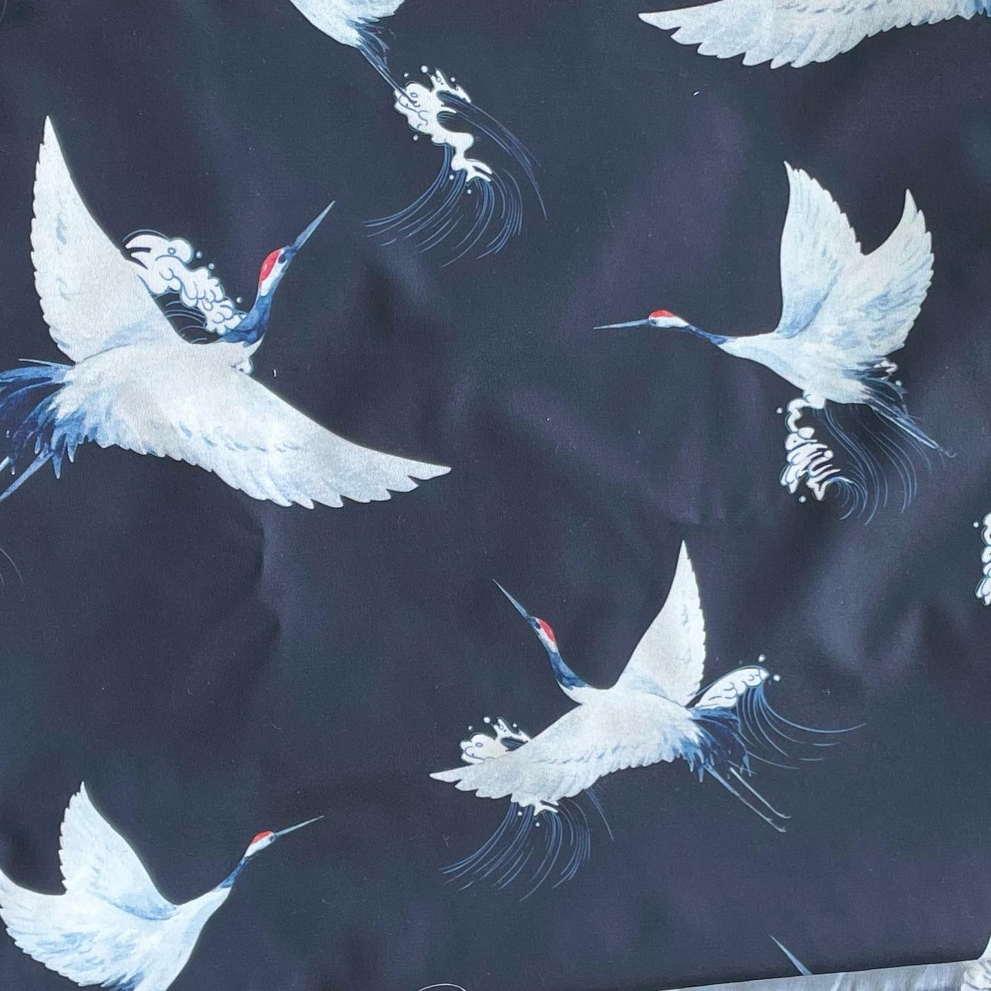 タンチョウ鶴 プリント生地