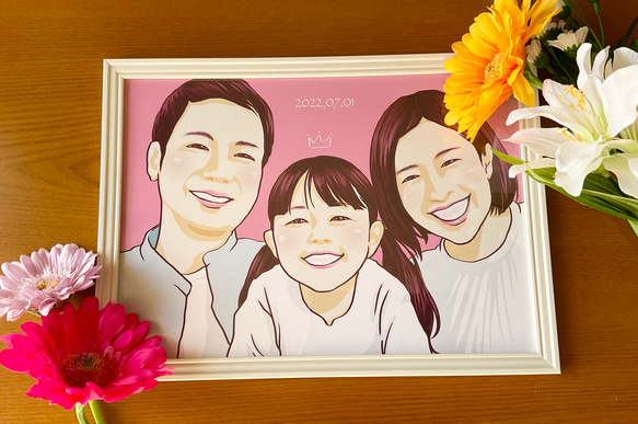 似顔絵オーダー A4 心のこもったプレゼントに♪ 程よいリアル感