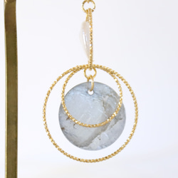 淡水珍珠貝殼圓形耳環[14kgf]・耳環(#875・#876) 第5張的照片