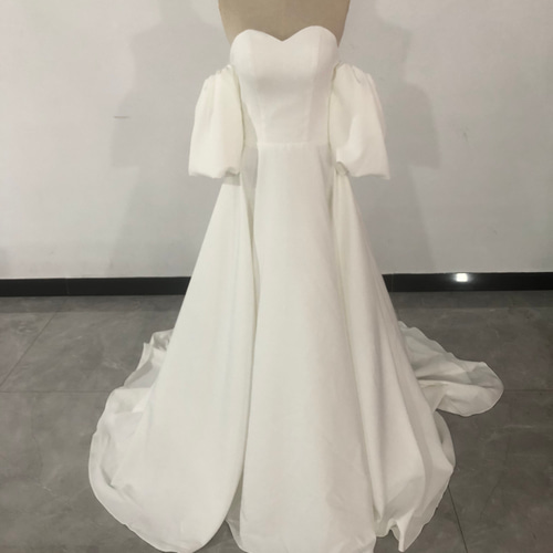 人気上昇 オフショル ホワイト パーティードレス 二次会 前撮り 挙式  