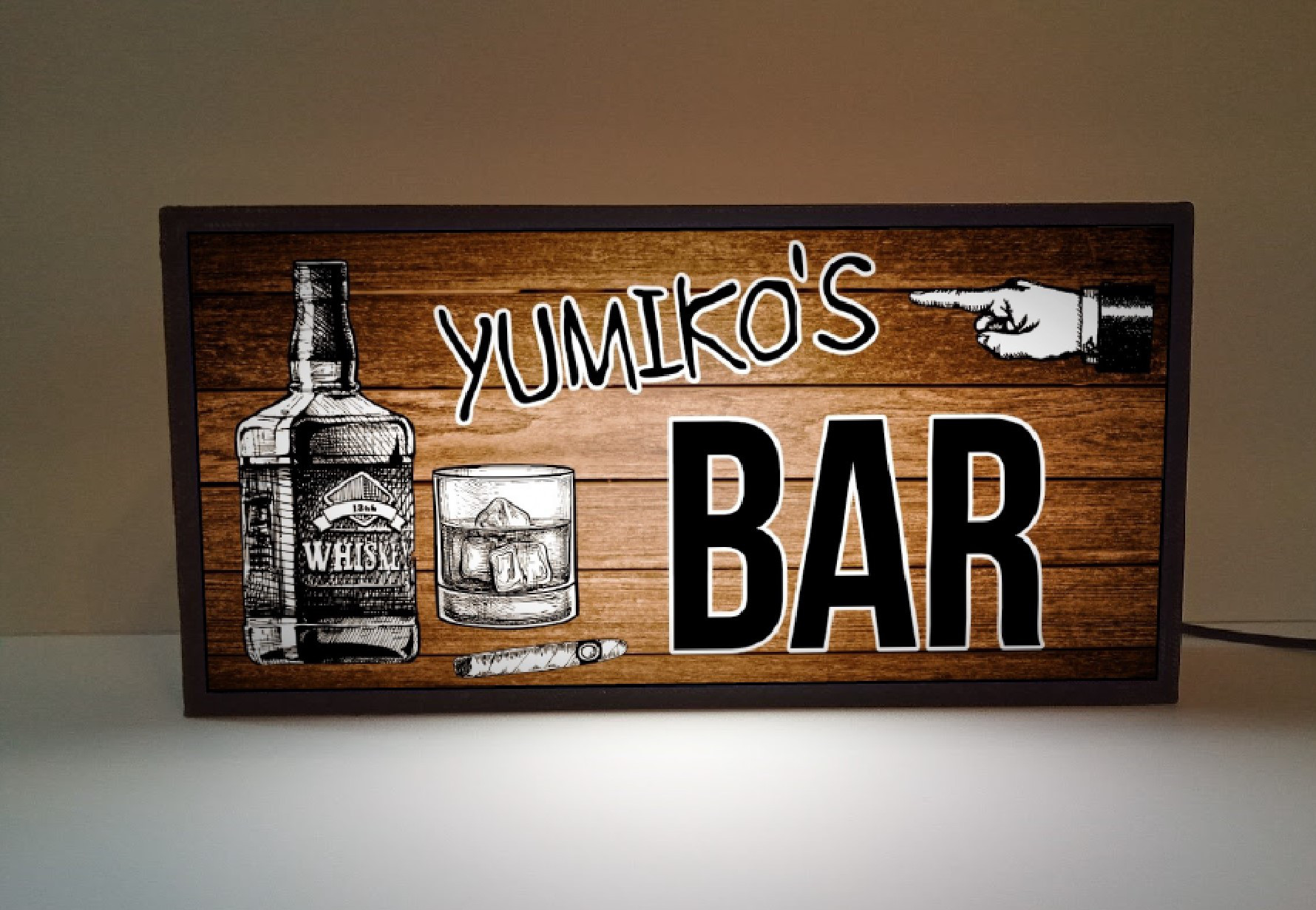 【名前変更無料】BAR ショットバー ウイスキー スナック パブ 酒 ミニチュア 看板 雑貨 プレゼント ライトBOX 4,904円