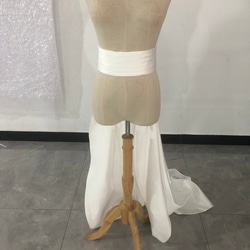 ウエディングドレス ふっくら柔らかなバックリボン +サッシュベルト 色直し　サイズ調整可能 2枚目の画像