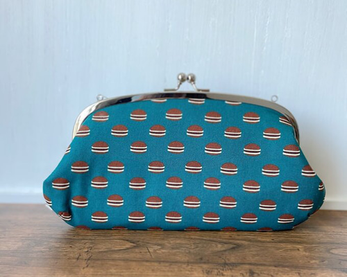 ぽてち　がま口ショルダーバック　親子がま口お財布　ハンドメイド 斜め掛けできるお財布 もちっと極甘どら焼き 親子がま口ショルダー