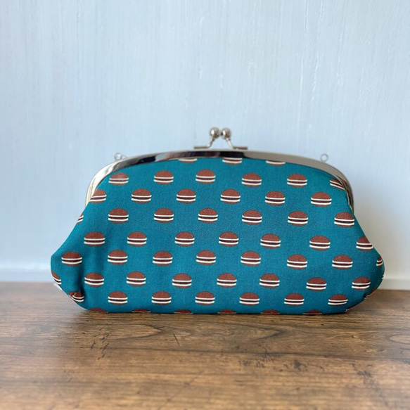 ぽてち　がま口ショルダーバック　親子がま口お財布　ハンドメイド 斜め掛けできるお財布 もちっと極甘どら焼き 親子がま口ショルダー