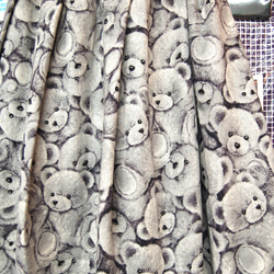 テディベア　コットンリネン　フレアプリーツロングスカート:グレー 6枚目の画像