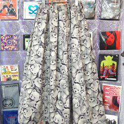 テディベア　コットンリネン　フレアプリーツロングスカート:グレー 3枚目の画像