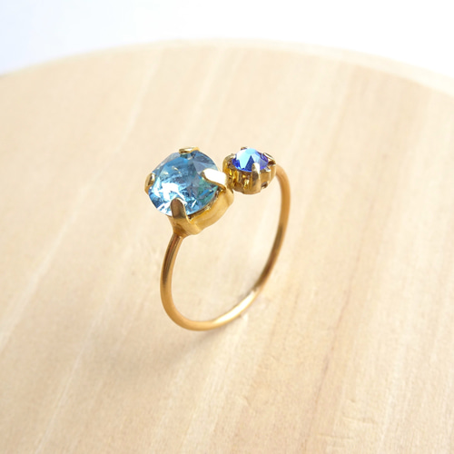 オーストラリア産 パーティサファイア 手作りゴールドリング（約3.6ct） 鑑定書付き わたしだけの組み合わせ「2人の誕生石」ゴールドリング【ペア