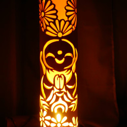 特大☆竹灯籠 〜猫面・狐面〜 幻想の灯り ☆ 竹ランプ スタンドライト