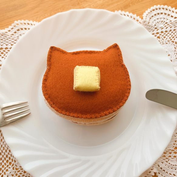 フェルト　ねこちゃんホットケーキ 1枚目の画像