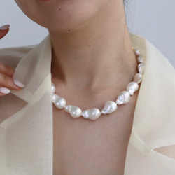 【Creema限定送料無料】Baroque pearl necklace 1枚目の画像