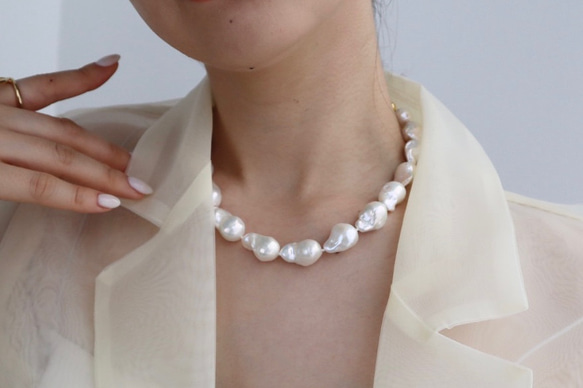 【Creema限定送料無料】Baroque pearl necklace 1枚目の画像