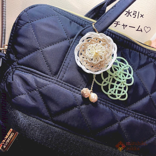 水引チャーム⁂上品さ溢れる大きめお花モチーフ♡*ご縁を結ぶ水引