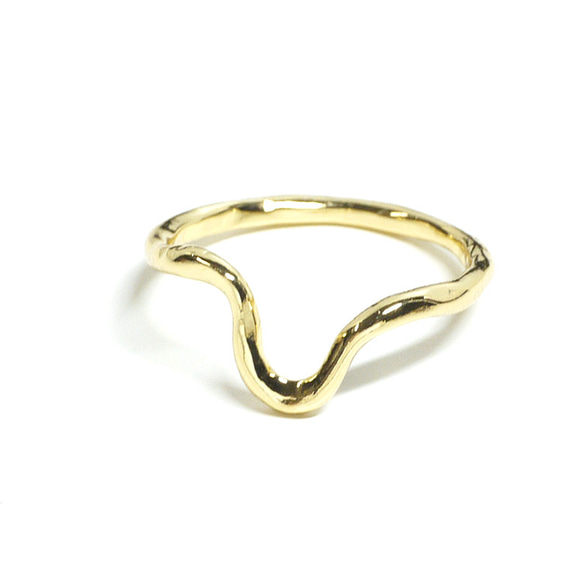 新作 [1 件] 凹凸不平設計獨特的黃金關節戒指，戒指 NF 第2張的照片