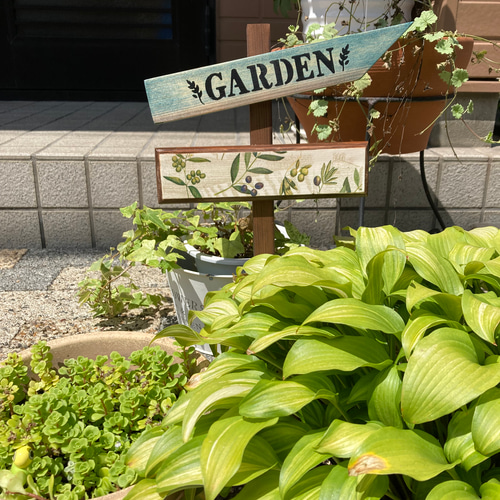 ガーデンピック 【オリーブガーデン】デコパージュ/サインピック/木製