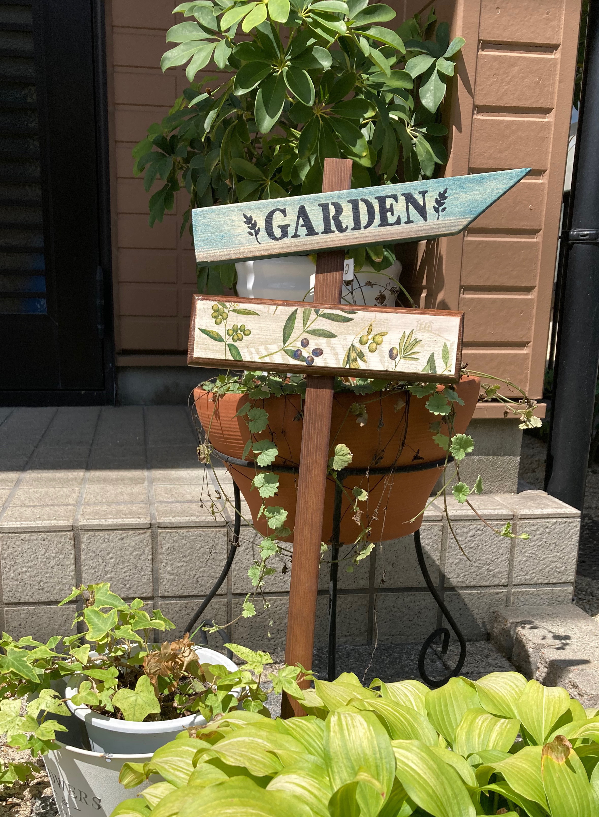 ガーデン雑貨 *フェンス ꔛ‬ꕤ *ピック *いちご デコパージュ