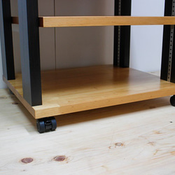 棚板の高さを自由にセットできる木製（無垢材）オーディオラック１R4タイプ （TS670-P25-2C）注文後製作 3枚目の画像