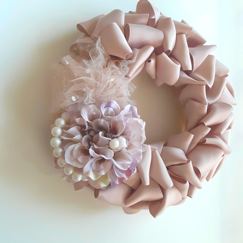 新品 ピンクハーフリース リース プリザーブド アーティフィシャル